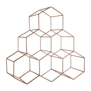 Rose Gold Metal Wine Rack Funky Chunky