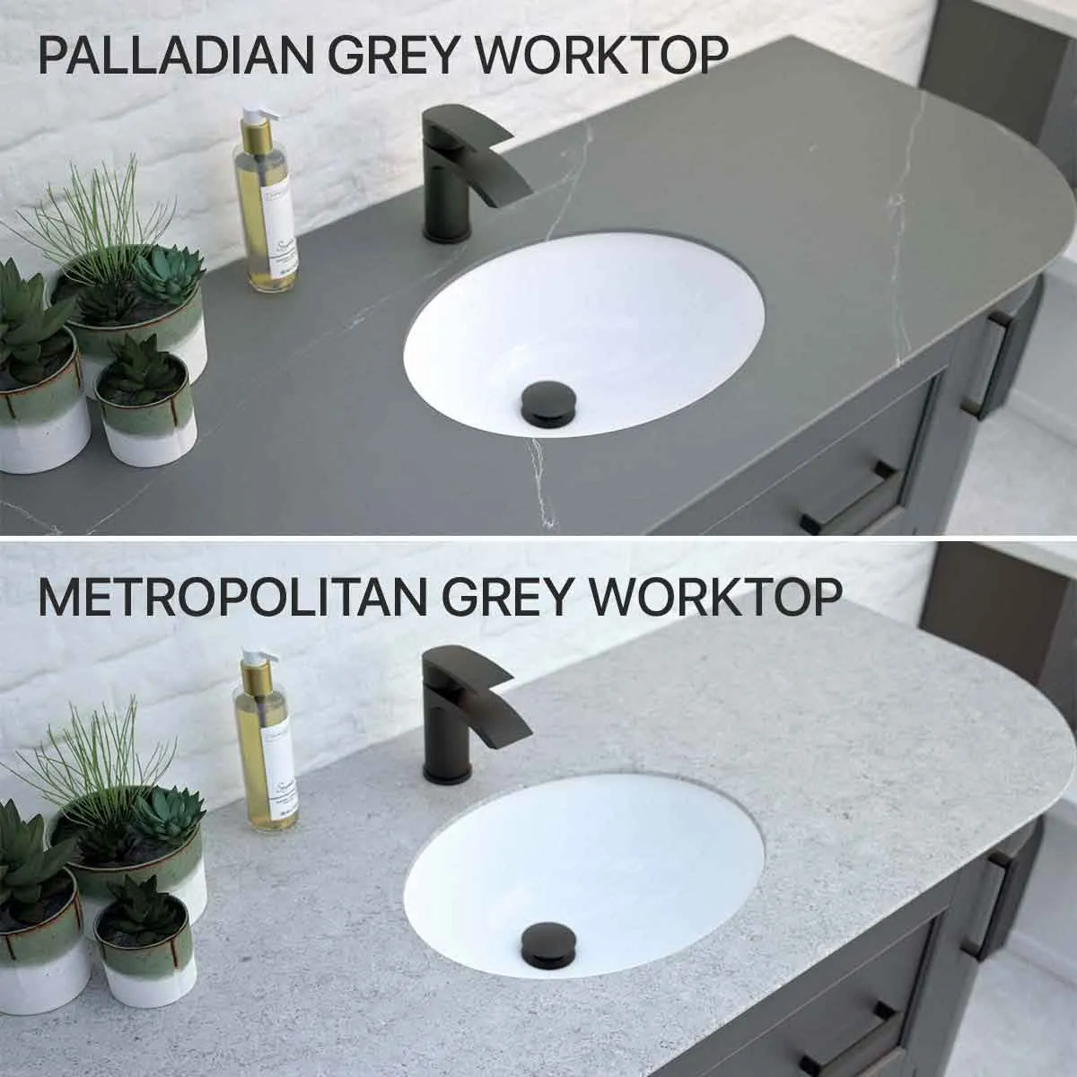 Roseberry Curved Wall Mounted Vanity Unit With Solid Surface Worktop and Undermount Basin - Rose Quartz