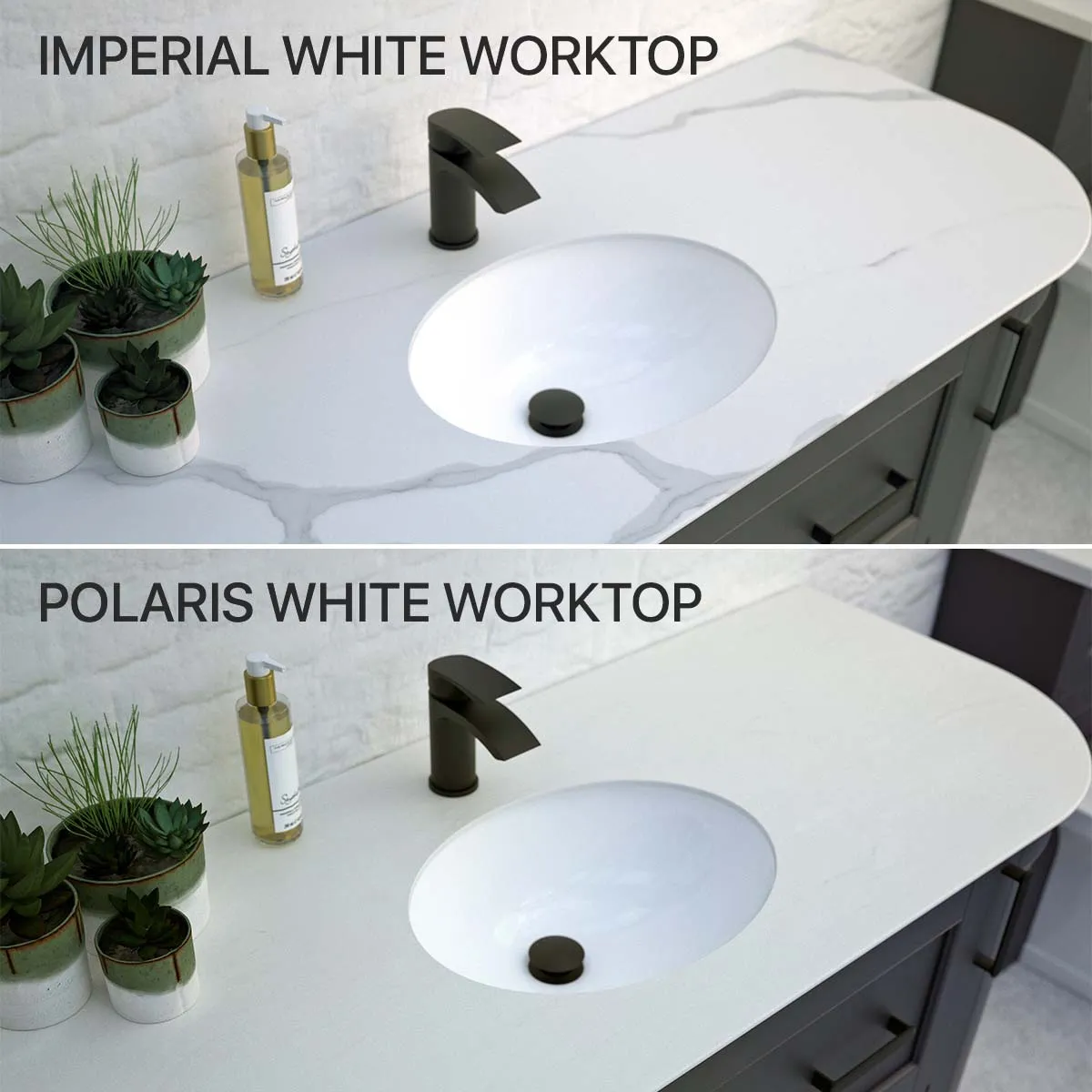 Roseberry Curved Wall Mounted Vanity Unit With Solid Surface Worktop and Undermount Basin - Rose Quartz