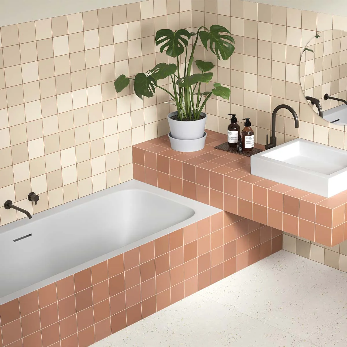 Rubik Clay Square Porcelain Tile 12x12cm Matt