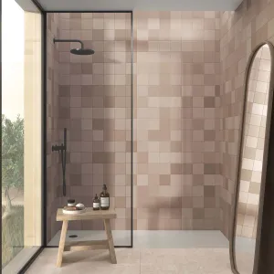 Rubik Taupe Square Porcelain Tile 12x12cm Matt