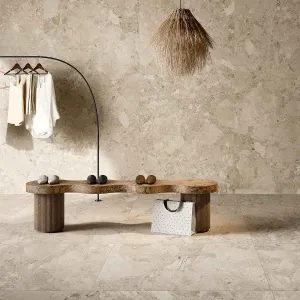 Sassari Beige Stone Effect Porcelain Tile 60x120cm Matt