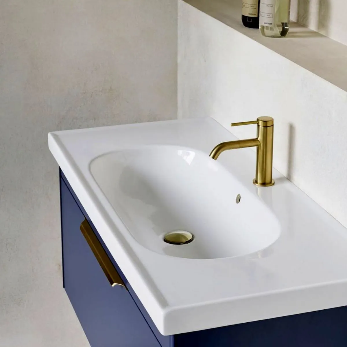 Shoreditch 650 Blue Single Drawer Wall Hung Vanity Unit With Basin