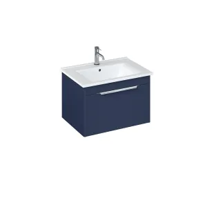 Shoreditch 650 Blue Single Drawer Wall Hung Vanity Unit With Basin