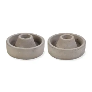 Short Grey Taper Candle Holders Funky Chunky