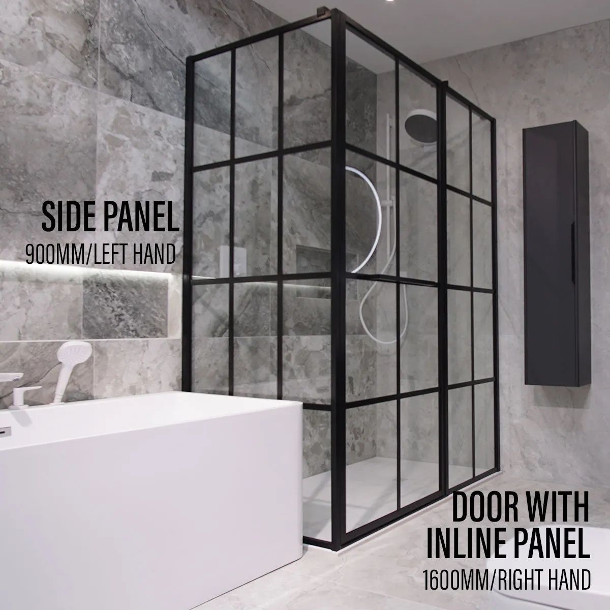 Side Panel For Drench Frame Lite Shower Door Hinged To Inline Panel