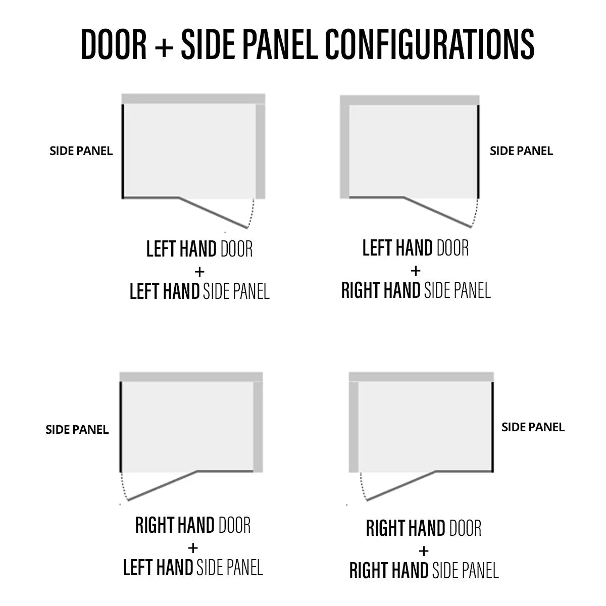 Side Panel For Drench Frame Lite Shower Door Hinged To Inline Panel
