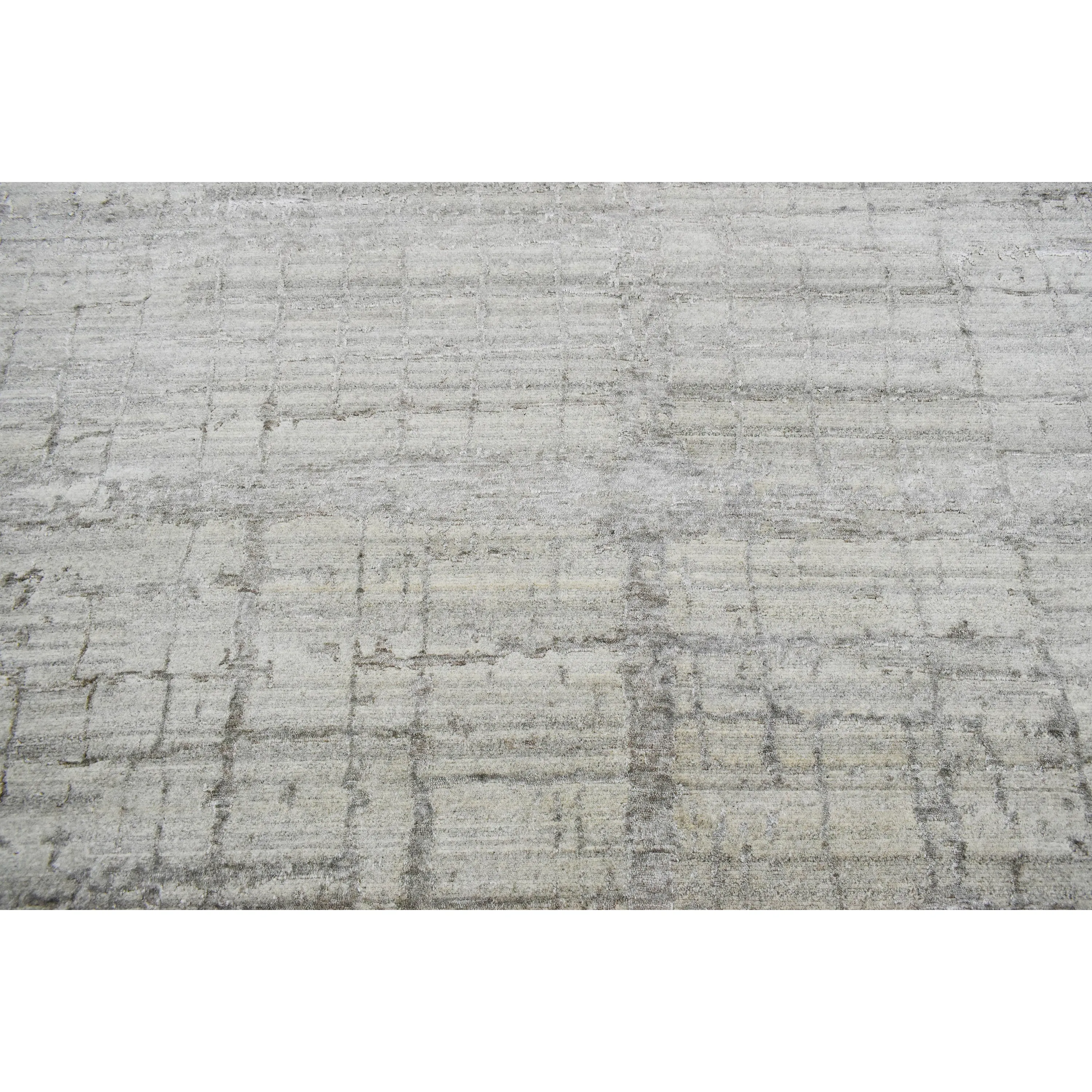 Silver Contemporary Wool Art Silk Blend Rug - 12'2" x 14'10"