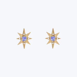 Small Starburst Stud in Tanzanite