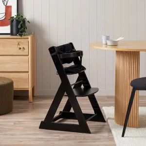 Soho Wooden Highchair - Black Mocka