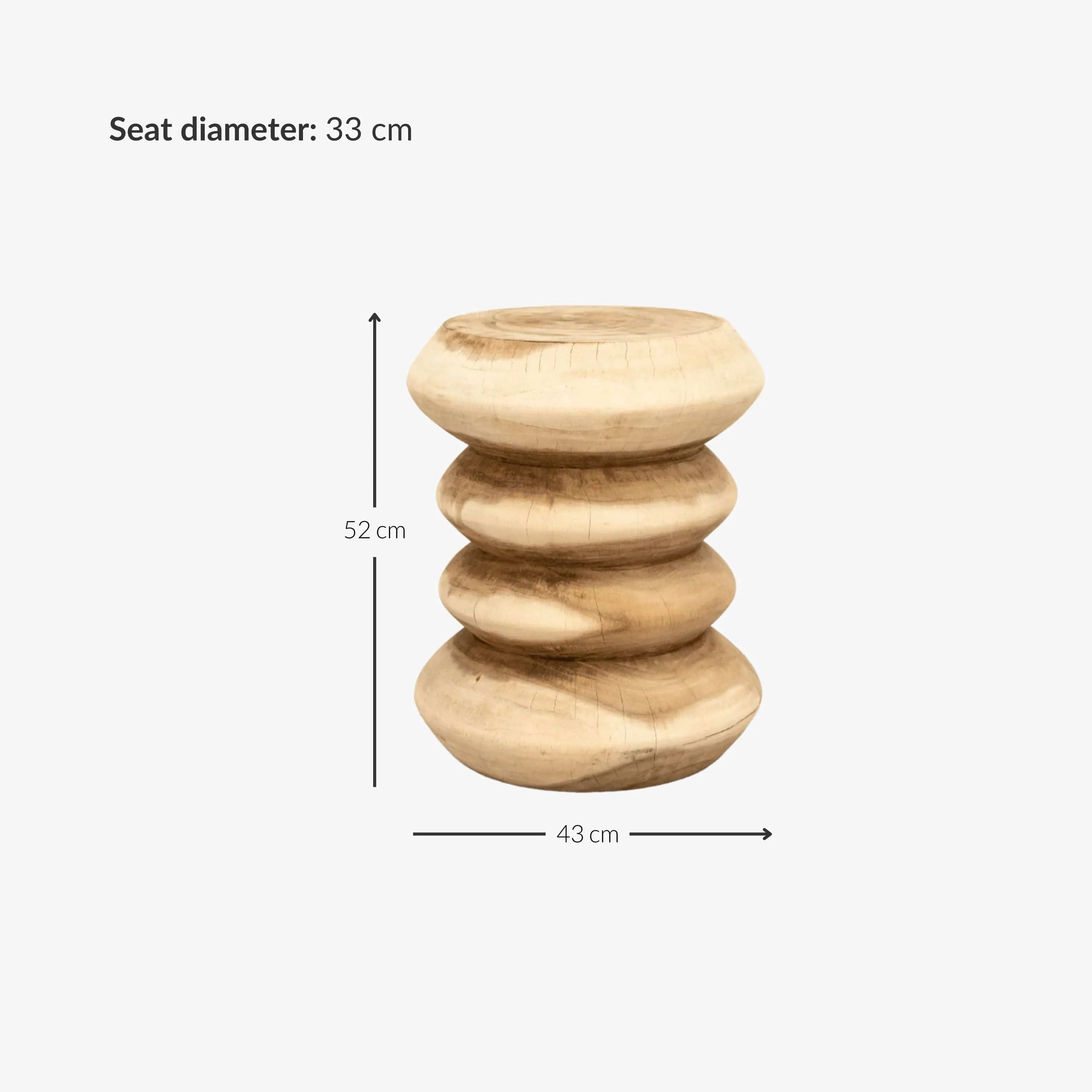 Spiral Suar Stool | 40x46cm Zoco Home