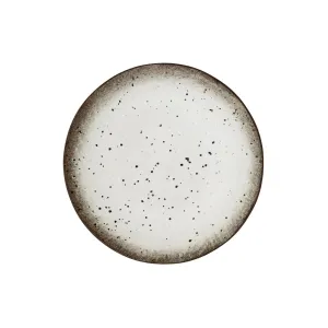 Stoneware Plate | White/Brown 28cm Zoco Home