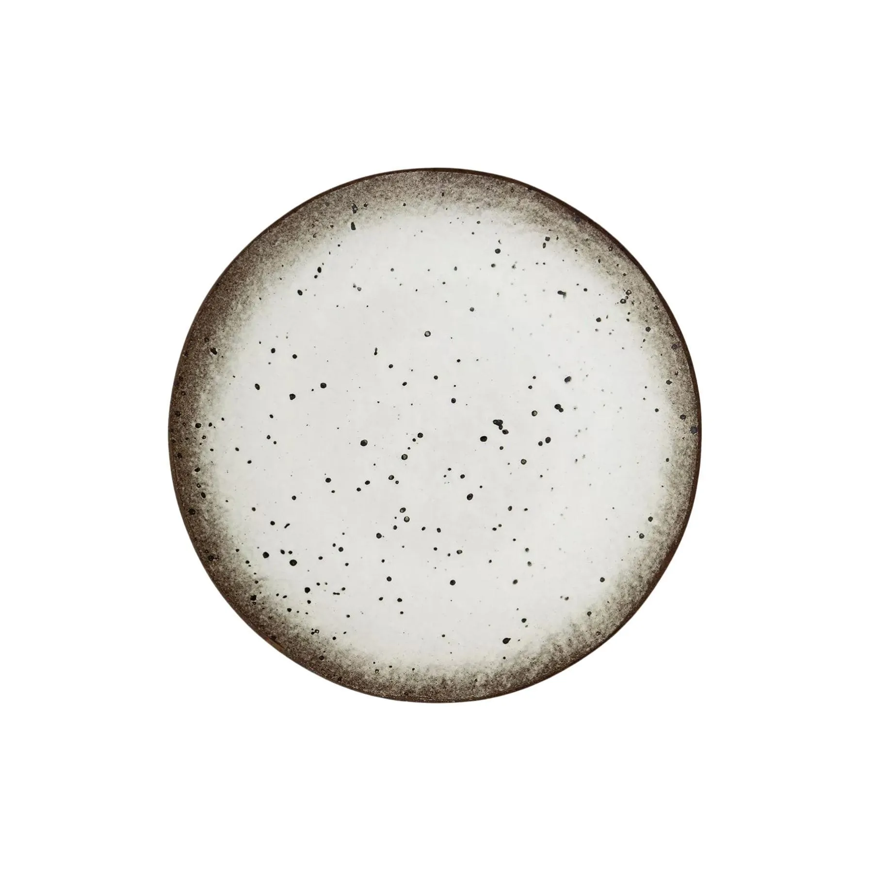 Stoneware Plate | White/Brown 28cm Zoco Home