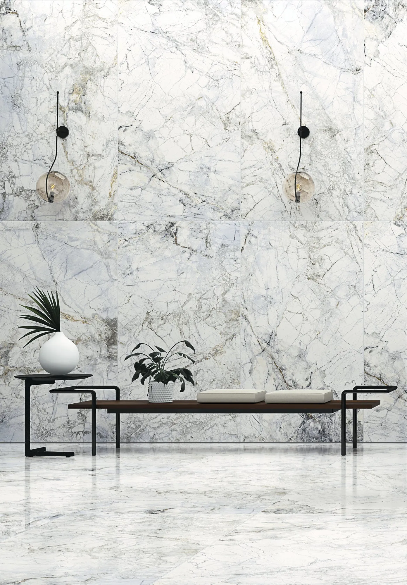 Supreme 4D Shaped Marble Effect Porcelain Tile 100x100cm Matt