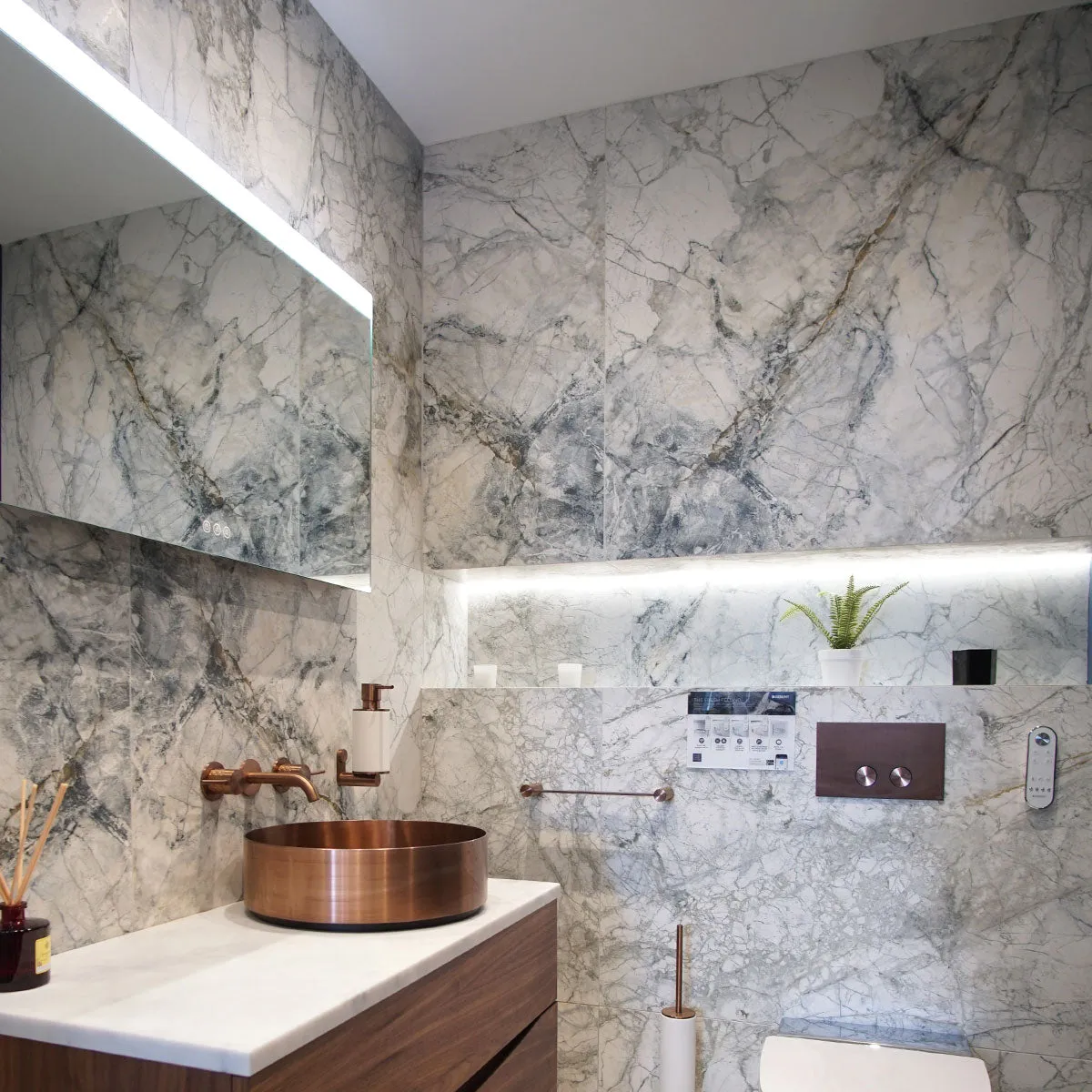 Supreme 4D Shaped Marble Effect Porcelain Tile 100x100cm Matt
