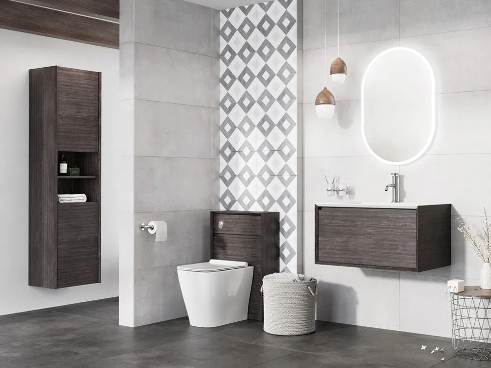 Sydney Single Drawer Vanity Unit Wall Hung With White or Black Basin