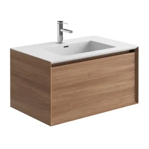 Sydney Single Drawer Vanity Unit Wall Hung With White or Black Basin