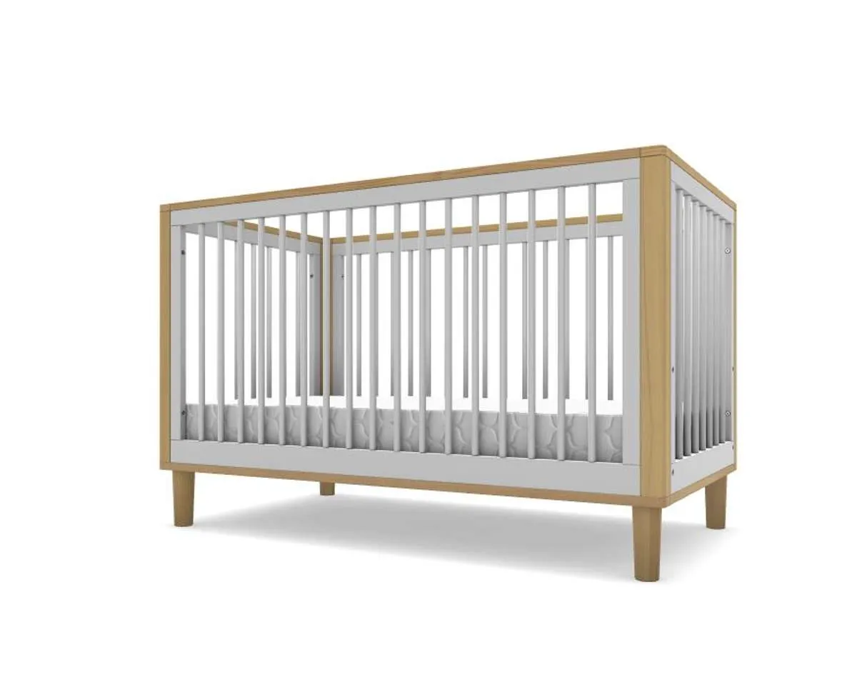 Tahoe Cot - White/Natural Mocka