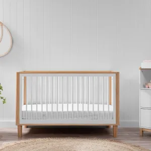 Tahoe Cot - White/Natural Mocka