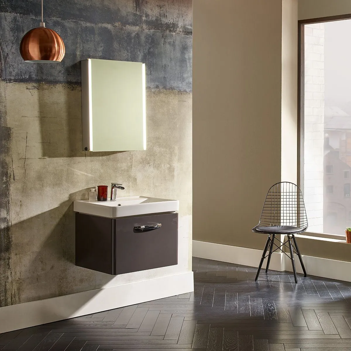 Tavistock Compass Wall Mounted Vanity Unit With Deep Basin