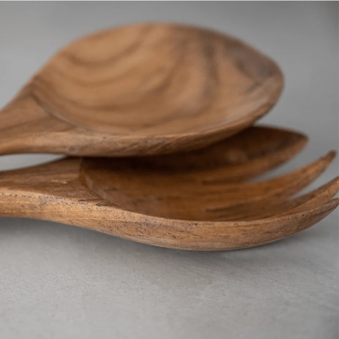 Teak Salad Serving Set of 2 | 35cm Zoco Home