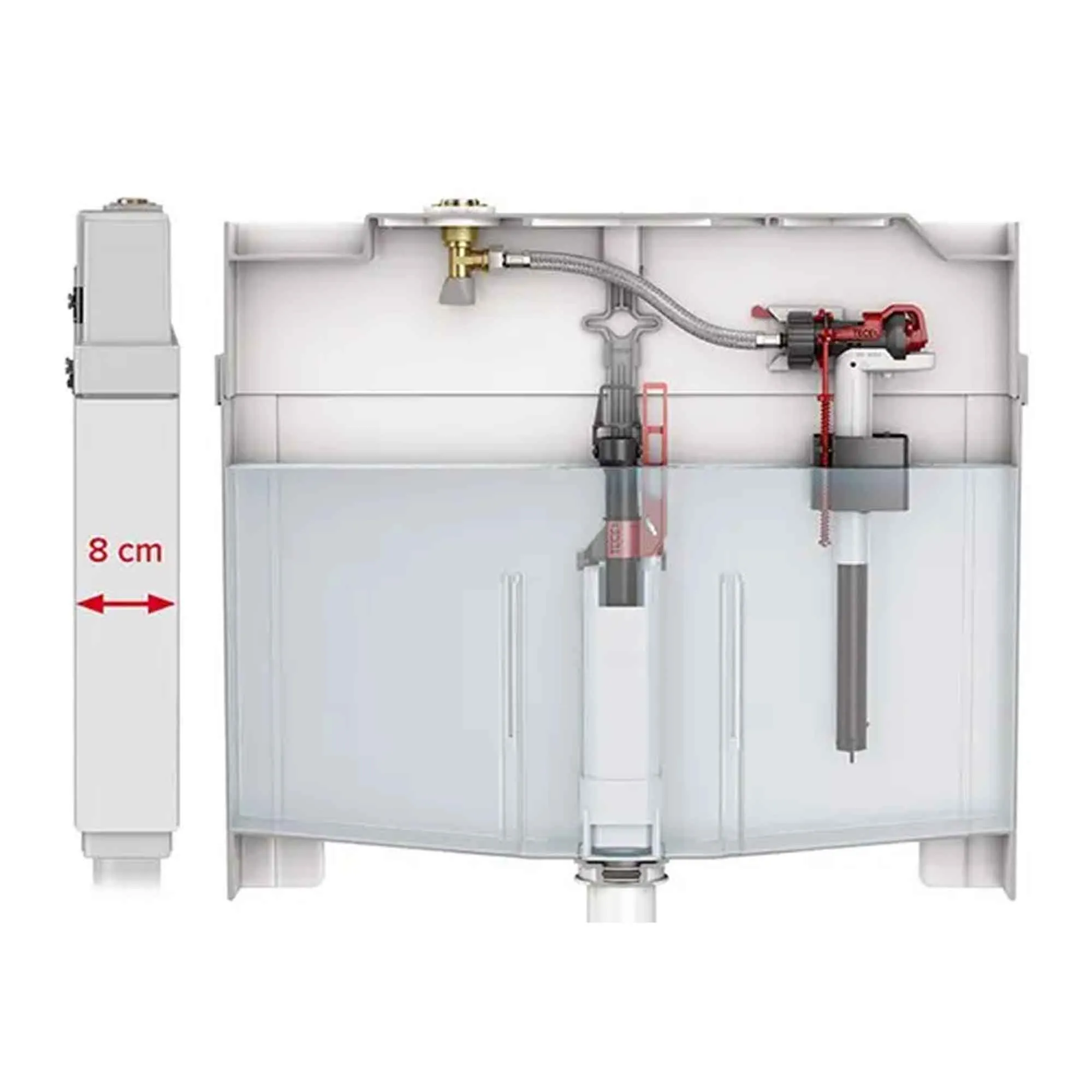 Tece Octa II Slim Dual Flush Concealed Cistern - 80mm
