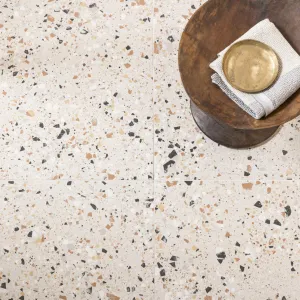 Terrazzo Lusso Ivory Full-Bodied Porcelain Tile 60x60cm Matt