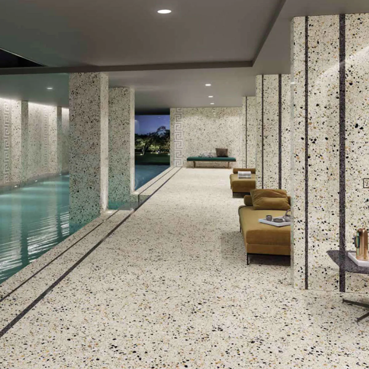 Terrazzo Lusso Ivory Full-Bodied Porcelain Tile 60x60cm Matt