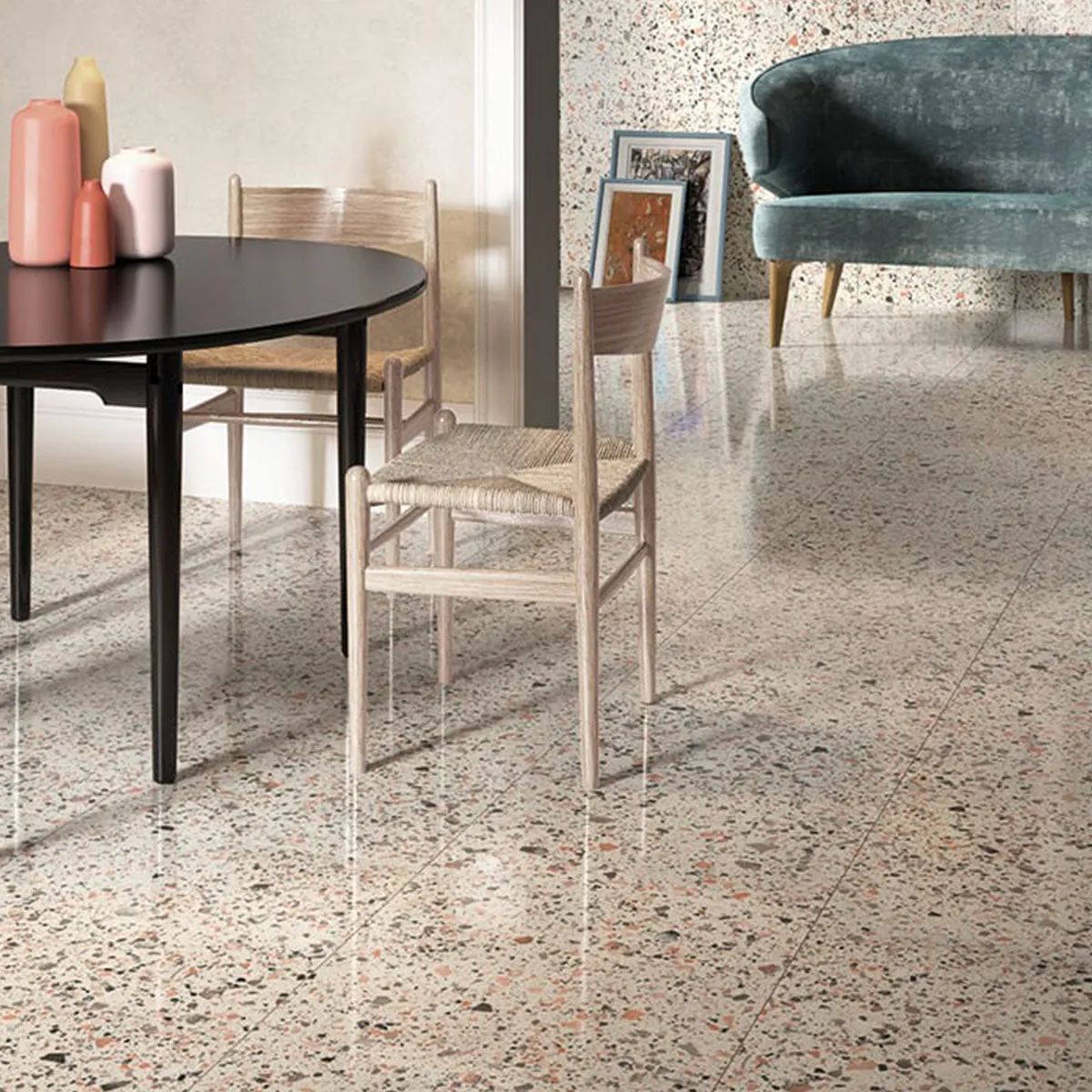 Terrazzo Lusso Pink Full-Bodied Porcelain Tile 60x60cm Matt