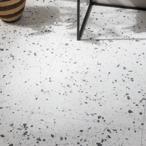 Terrazzo Lusso White Full-Bodied Porcelain Tile 60x60cm Matt