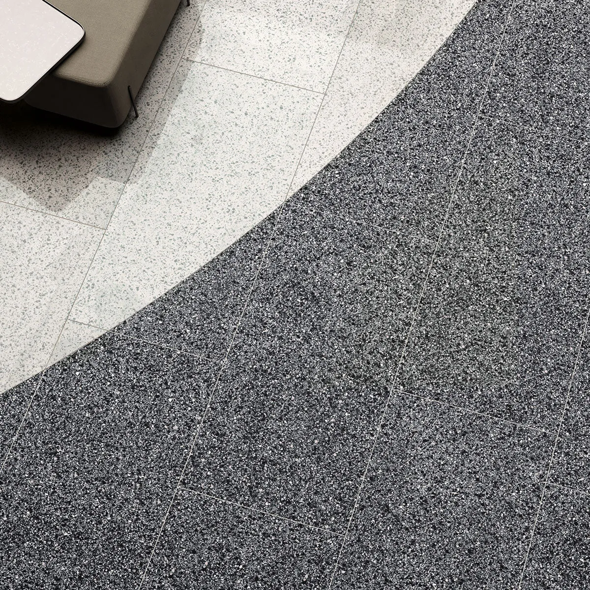 Terrazzo Lux Graphite Full-Bodied Porcelain Tile  60x60cm Matt