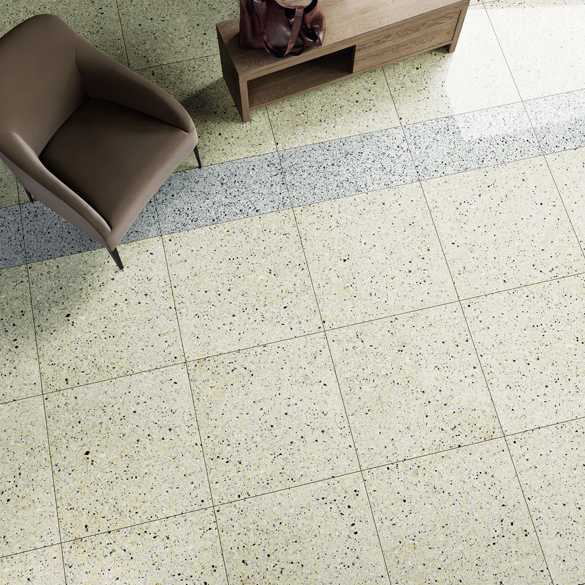 Terrazzo Lux Yellow Full-Bodied Porcelain Tile 60x60cm Matt