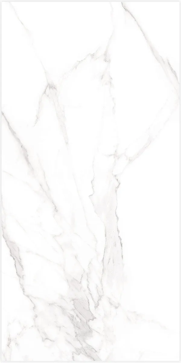 Torano Bianco Marble Effect Porcelain Tile 60x120cm Polished