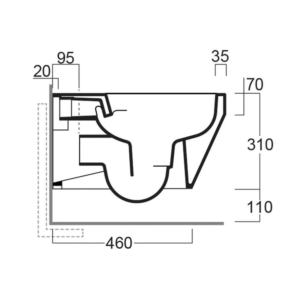 Toro Rimless Wall Hung WC Pan With Soft Close Toilet Seat - Matt Black