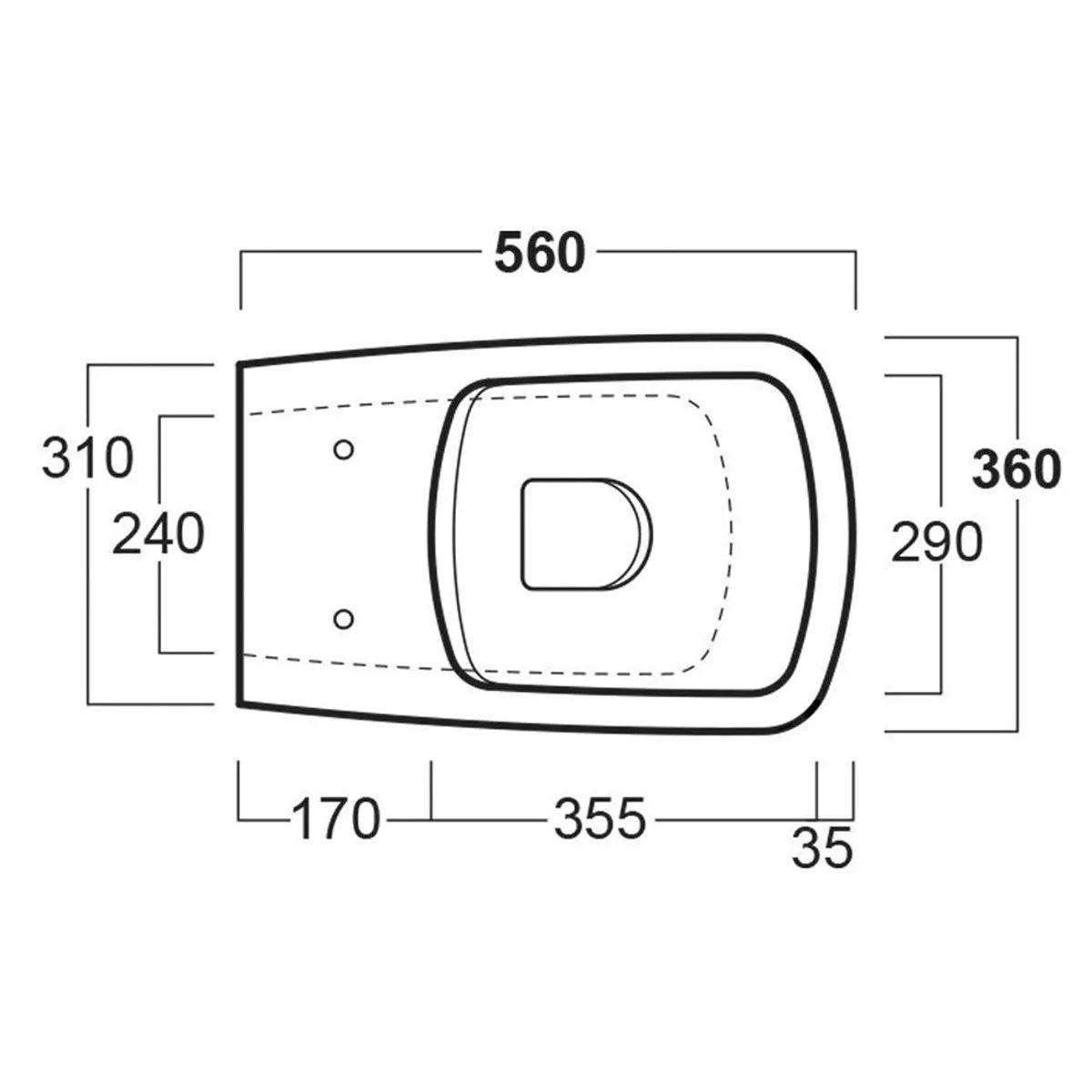 Toro Rimless Wall Hung WC Pan With Soft Close Toilet Seat - Matt Black