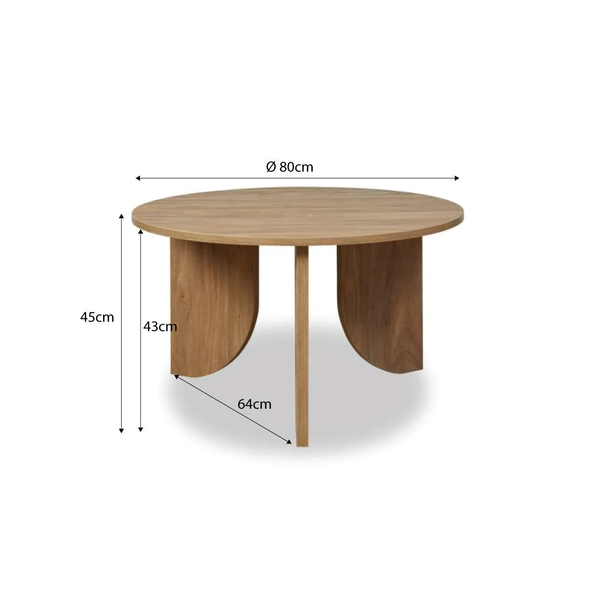 Tove Curved Leg Coffee Table - Pecan Mocka