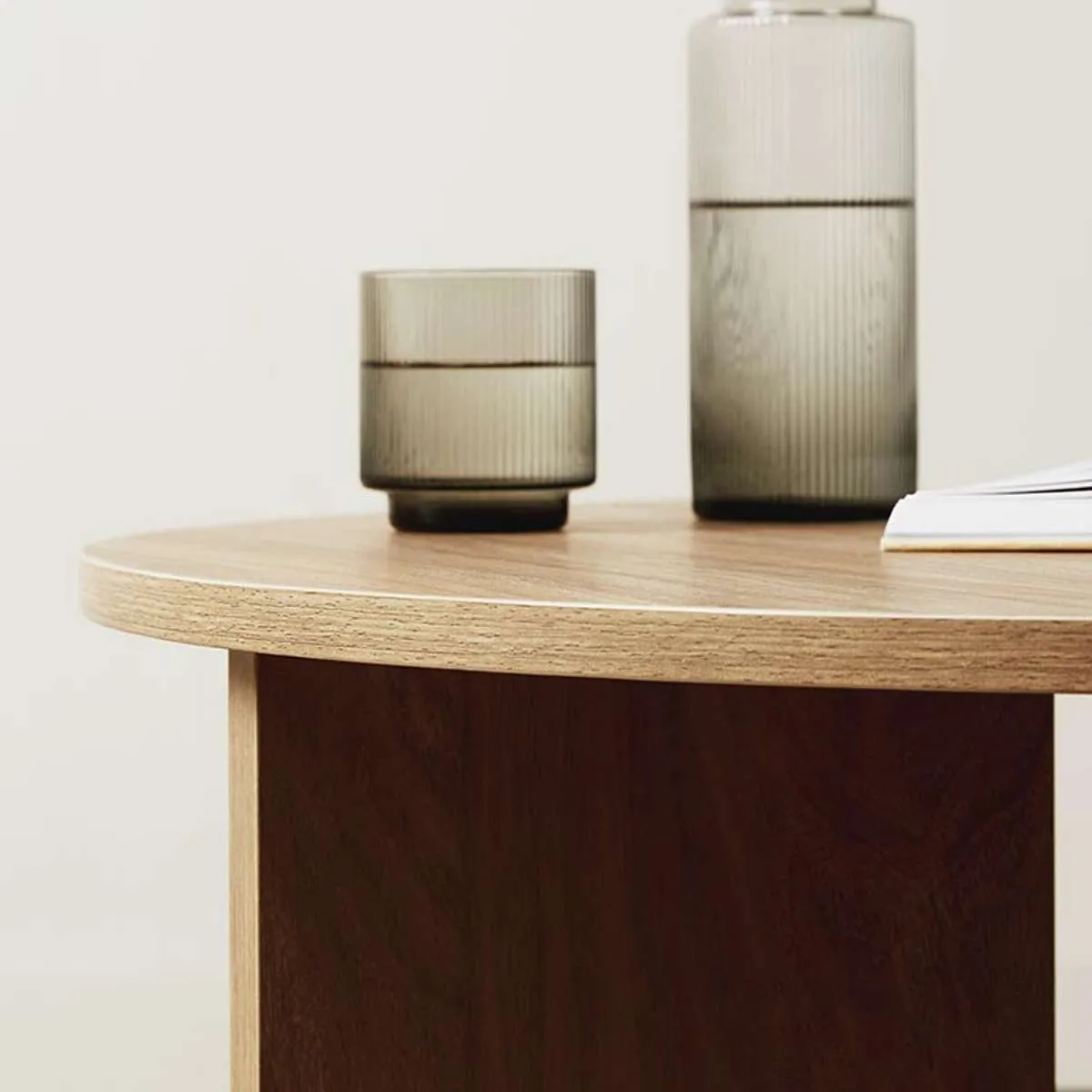 Tove Curved Leg Coffee Table - Pecan Mocka
