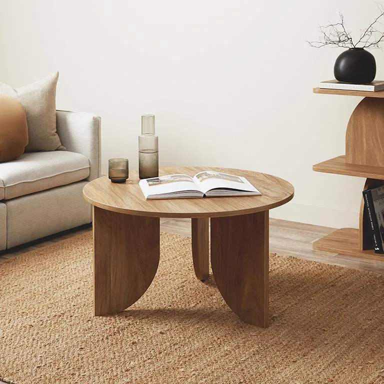 Tove Curved Leg Coffee Table - Pecan Mocka