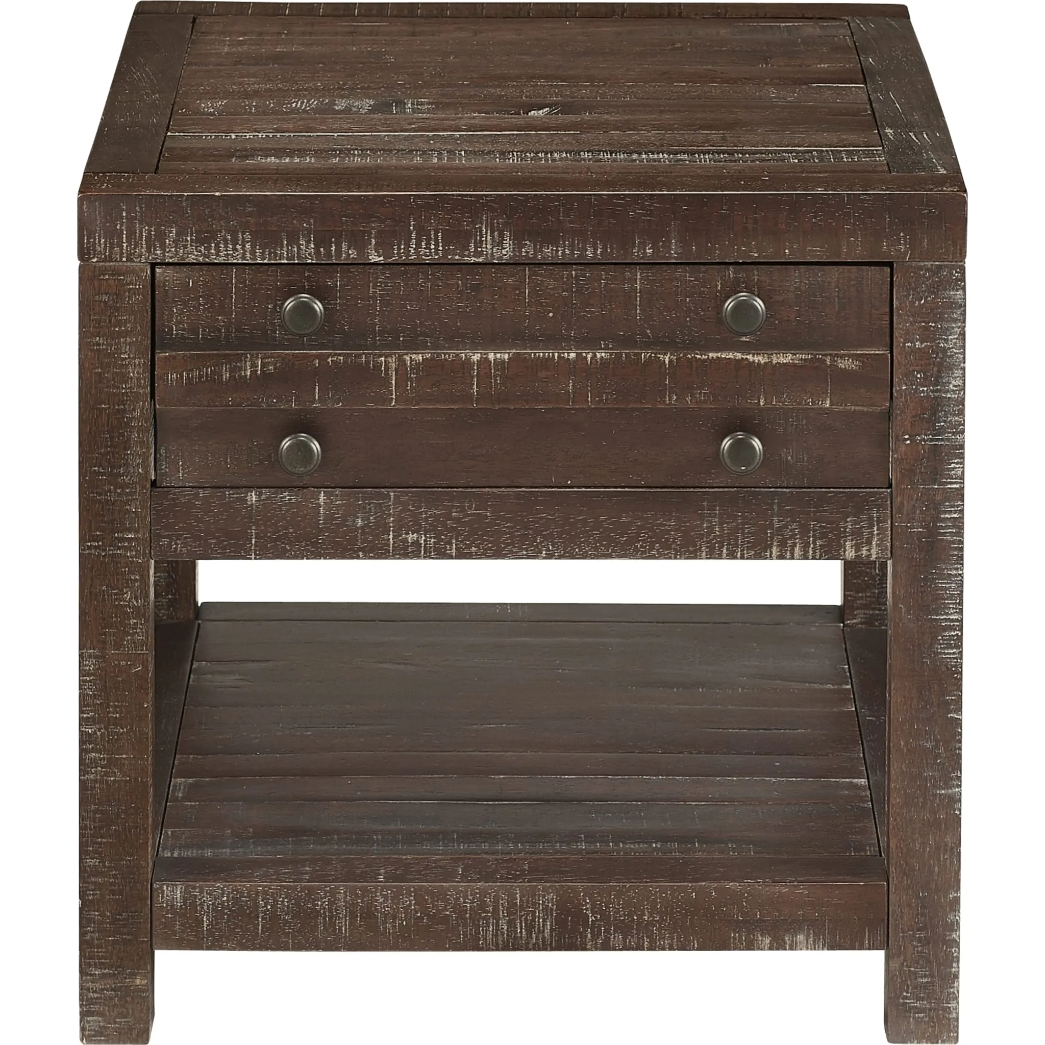 Townsend Solid Wood Side Table in Java Modus
