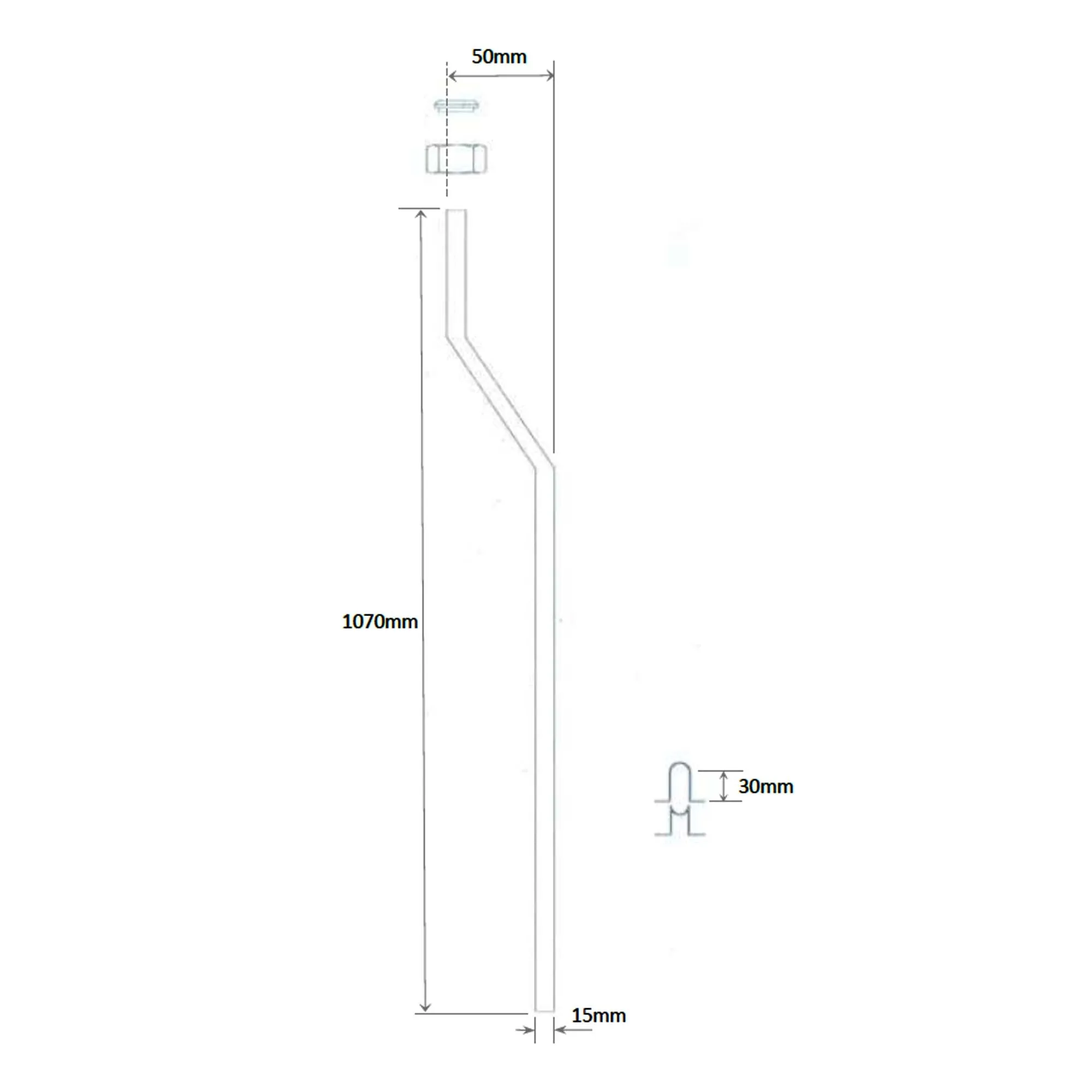 Urinal Bowl 500mm with Back Inlet - Gloss White