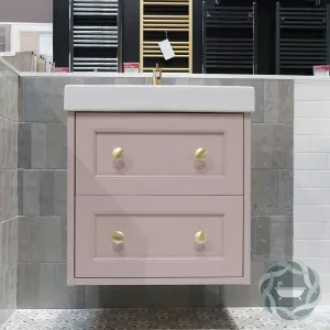 Utopia Roseberry Wall Mounted 2-Drawer Vanity Unit With Ceramic Washbasin