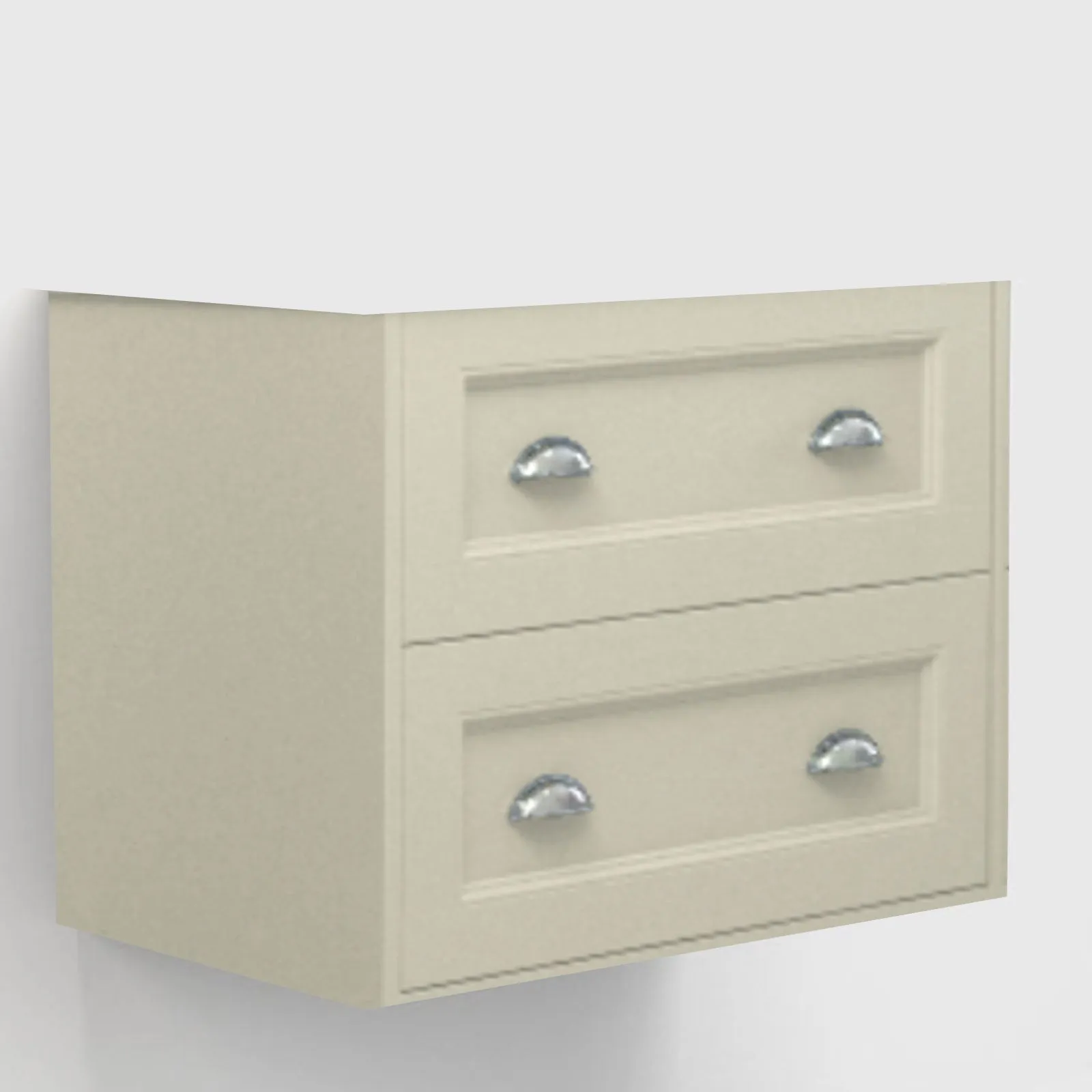 Utopia Roseberry Wall Mounted 2-Drawer Vanity Unit With Ceramic Washbasin