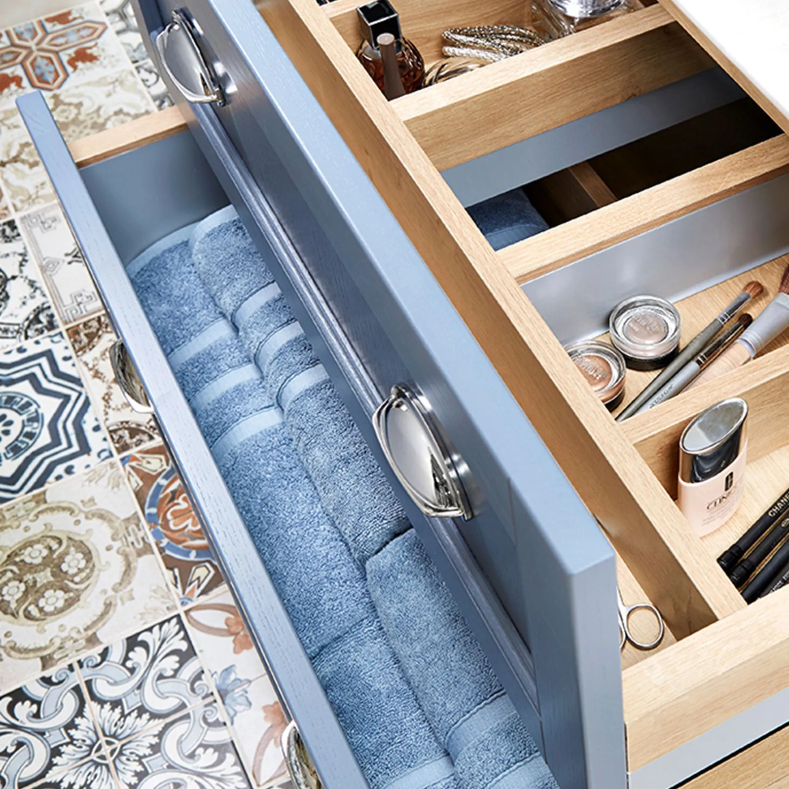 Utopia Roseberry Wall Mounted 2-Drawer Vanity Unit With Ceramic Washbasin
