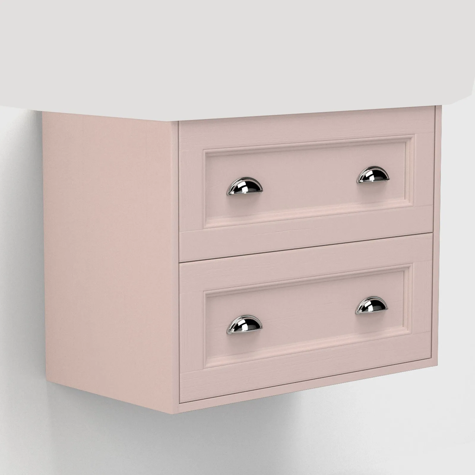 Utopia Roseberry Wall Mounted 2-Drawer Vanity Unit With Ceramic Washbasin