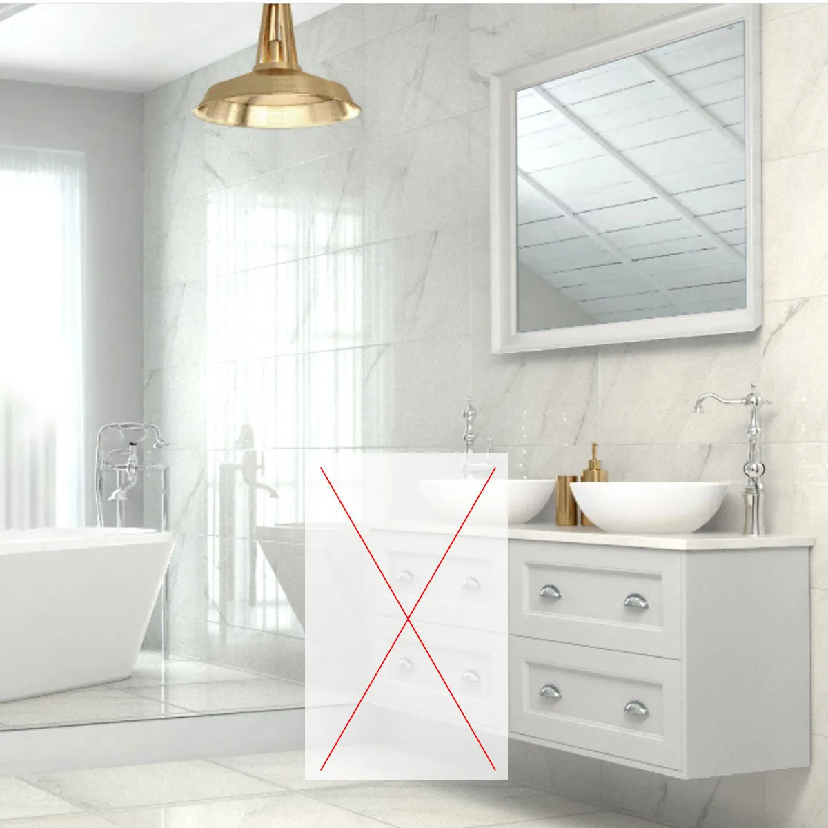 Utopia Roseberry Wall Mounted 2-Drawer Vanity Unit With Inverted Solid Surface Worktop