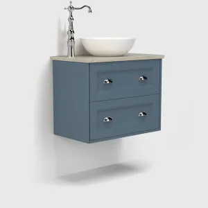 Utopia Roseberry Wall Mounted 2-Drawer Vanity Unit With Inverted Solid Surface Worktop