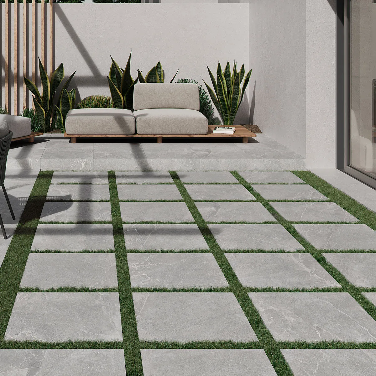 Valencia Pearl 20mm Stone-Effect Outdoor Porcelain Tile 59x90cm