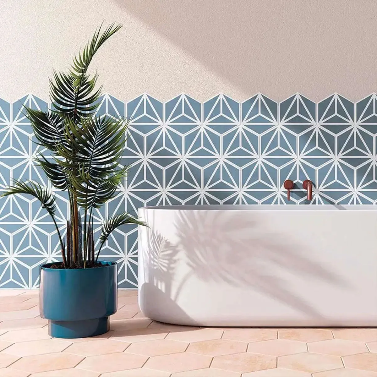 Varadero Azure Hexagonal Porcelain Tile 20x23cm Matt