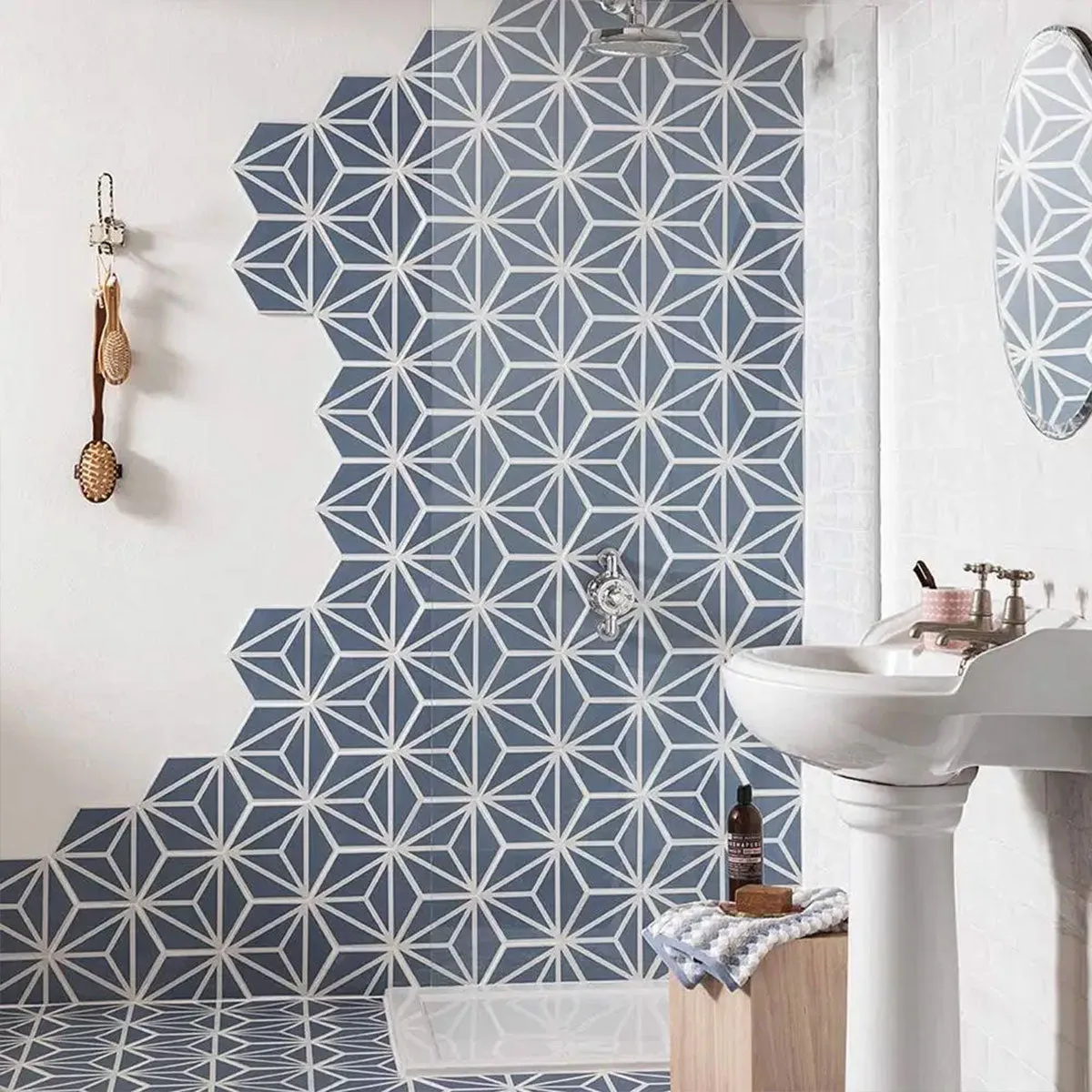Varadero Azure Hexagonal Porcelain Tile 20x23cm Matt