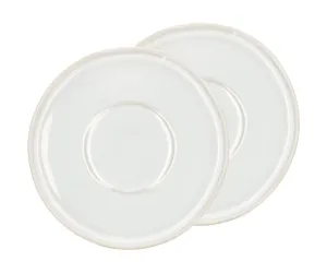 Villa Collection Styles Saucer  13.2 X 1.5 Cm 2 Pcs, Cream